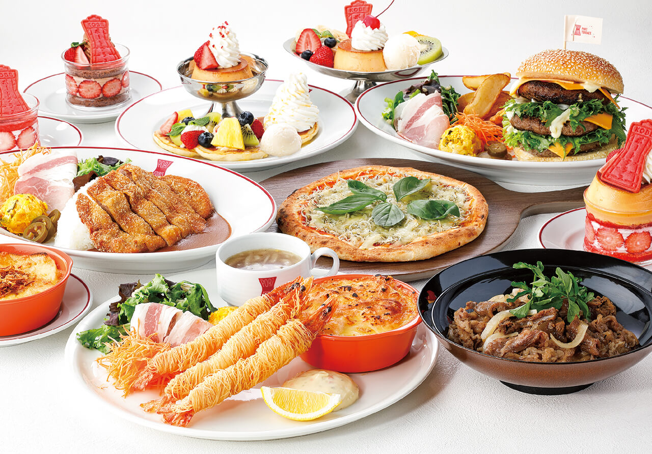 洋食やスイーツなど神戸らしいメニューをラインナップ